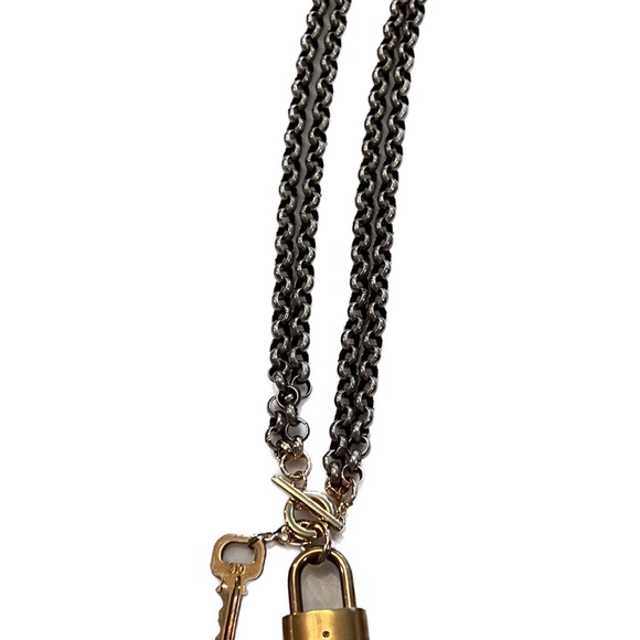 NWT Louis Vuitton Two-tone Authentic Upcycled Vintage Padlock Necklace - Picture 2 of 5
